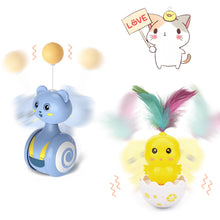 Load image into Gallery viewer, Cat Automatic Toys Pet Bumbler Funny Toy Interactive Cat Toys Cat Rolling Teaser Feather Wand Cat Toys Interactive Rotating Ball
