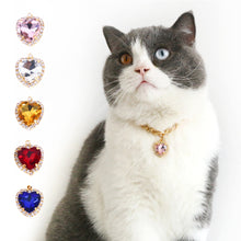 Load image into Gallery viewer, Heart Shape Diamond Inlaid Pet Cat Collar Pets Shiny Crystal Collars Footprints Accessories For Kitten Dog Collar Cat Necklace
