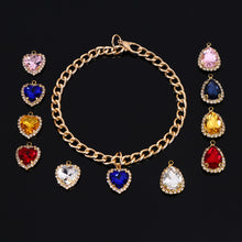 Load image into Gallery viewer, Heart Shape Diamond Inlaid Pet Cat Collar Pets Shiny Crystal Collars Footprints Accessories For Kitten Dog Collar Cat Necklace
