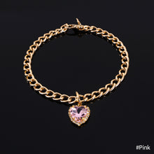 Load image into Gallery viewer, Heart Shape Diamond Inlaid Pet Cat Collar Pets Shiny Crystal Collars Footprints Accessories For Kitten Dog Collar Cat Necklace
