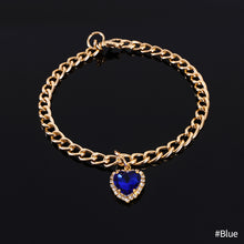 Load image into Gallery viewer, Heart Shape Diamond Inlaid Pet Cat Collar Pets Shiny Crystal Collars Footprints Accessories For Kitten Dog Collar Cat Necklace
