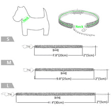 Load image into Gallery viewer, 20-35cm Diamond Inlaid Pet Cat Collar Pets Shiny Crystal Elastic cats Collars Footprints Accessories For Kitten Dog Collar Cat Necklace
