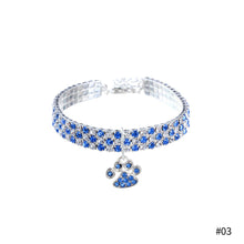 Load image into Gallery viewer, 20-35cm Diamond Inlaid Pet Cat Collar Pets Shiny Crystal Elastic cats Collars Footprints Accessories For Kitten Dog Collar Cat Necklace
