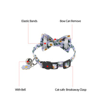 Load image into Gallery viewer, Adjustable Flower Pattern Pet Cat Collar with Bell Breakaway Bowknot Clasp Summer Floral Kitten Bow Tie Safety Puppy Necklace Triangle Scarf Pet Accessories

