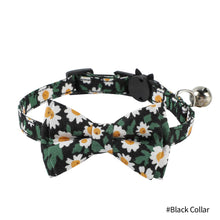 Load image into Gallery viewer, Adjustable Flower Pattern Pet Cat Collar with Bell Breakaway Bowknot Clasp Summer Floral Kitten Bow Tie Safety Puppy Necklace Triangle Scarf Pet Accessories
