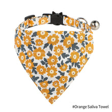Load image into Gallery viewer, Adjustable Flower Pattern Pet Cat Collar with Bell Breakaway Bowknot Clasp Summer Floral Kitten Bow Tie Safety Puppy Necklace Triangle Scarf Pet Accessories
