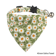 Load image into Gallery viewer, Adjustable Flower Pattern Pet Cat Collar with Bell Breakaway Bowknot Clasp Summer Floral Kitten Bow Tie Safety Puppy Necklace Triangle Scarf Pet Accessories
