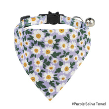 Load image into Gallery viewer, Adjustable Flower Pattern Pet Cat Collar with Bell Breakaway Bowknot Clasp Summer Floral Kitten Bow Tie Safety Puppy Necklace Triangle Scarf Pet Accessories

