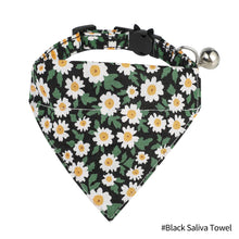 Load image into Gallery viewer, Adjustable Flower Pattern Pet Cat Collar with Bell Breakaway Bowknot Clasp Summer Floral Kitten Bow Tie Safety Puppy Necklace Triangle Scarf Pet Accessories
