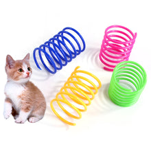 Load image into Gallery viewer, 12pcs/lot Cat Spring Toy Colorful Plastic Spring Training Toy For Interacting With Pet Cats

