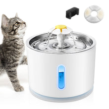 Load image into Gallery viewer, 2.4L/80oz Automatic Pet Cat Water Fountain with LED Lighting with Filters USB Charging Dogs Cats Mute Drinker Feeder Bowl Drinking Dispenser
