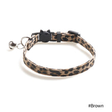 Load image into Gallery viewer, Leopard Print Bowknot Cat Collar Adjustable Buckle Kitty Breakaway Bow Tie with Bells Puppy Chihuahua Small Dogs Collars Pets Supplies

