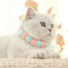 Load image into Gallery viewer, Lovely Plush Ball Dog Collar Candy Necklace Decoration Collar Puppy Neck Strap Yorkie Chihuahua Kitty Collar XS-L
