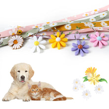 Load image into Gallery viewer, Adjustable Pet Cat Collar Daisy Flower Pattern With Hollow Bell Collar Dog Necklace for Small Middle Dog Cats Rabbits
