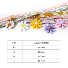Load image into Gallery viewer, Adjustable Pet Cat Collar Daisy Flower Pattern With Hollow Bell Collar Dog Necklace for Small Middle Dog Cats Rabbits
