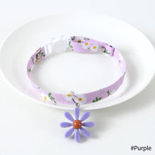 Load image into Gallery viewer, Adjustable Pet Cat Collar Daisy Flower Pattern With Hollow Bell Collar Dog Necklace for Small Middle Dog Cats Rabbits
