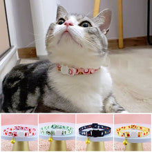 Load image into Gallery viewer, Lovely Fruit Print Fabric Cotton Polyester Pet Dog Cat Collar Cat Collar Buckles With Bell Adjustable for Small Middle Dog Cats
