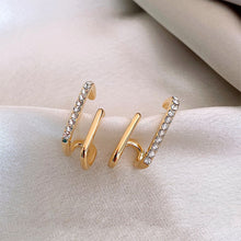 Load image into Gallery viewer, Irregular U-shaped Gold Earrings Design Woman Elegant Gold Rhinestones Ear Stud Fashion Party Girls Jewelry Accessories
