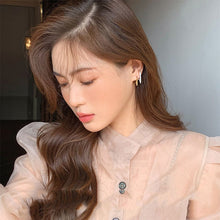 Load image into Gallery viewer, Irregular U-shaped Gold Earrings Design Woman Elegant Gold Rhinestones Ear Stud Fashion Party Girls Jewelry Accessories
