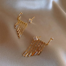 Load image into Gallery viewer, Unusual Ear Clip Tassel Dangle Ear Stud Fashion Gold Zircon Women Girl Earring Luxury Party Elegant Sexy Accessories Jewelry
