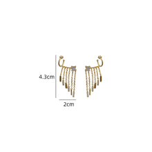 Load image into Gallery viewer, Unusual Ear Clip Tassel Dangle Ear Stud Fashion Gold Zircon Women Girl Earring Luxury Party Elegant Sexy Accessories Jewelry
