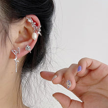 Load image into Gallery viewer, 3pcs/set Fashion Design Zircon Butterfly Ear Bones Clip Silver Earrings Women Elegant Pearl No Piercing Cartilage Ear Jewelry
