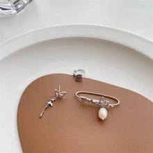 Load image into Gallery viewer, 3pcs/set Fashion Design Zircon Butterfly Ear Bones Clip Silver Earrings Women Elegant Pearl No Piercing Cartilage Ear Jewelry
