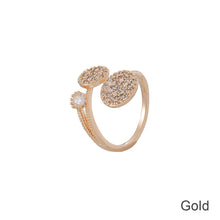 Load image into Gallery viewer, Fashion Exquisite Adjustable Geometric Round Finger Ring Gold Women Girl Temperament Simple Zircon Versatile Open Ring Jewelry
