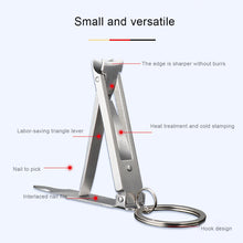 Load image into Gallery viewer, Foldable Ultra-thin Portable Stainless Steel Nail Toe Cutter Trimmer Creative Nail Scissor Manicure Pedicure Tool Fingernail Clipper
