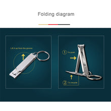 Load image into Gallery viewer, Foldable Ultra-thin Portable Stainless Steel Nail Toe Cutter Trimmer Creative Nail Scissor Manicure Pedicure Tool Fingernail Clipper
