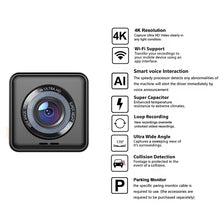 Load image into Gallery viewer, 4K 2160P Recording IPS Dash Cam Car Camera DVR Built-In GPS Wi-Fi Night Vision WDR Motion Detection Loop Recording
