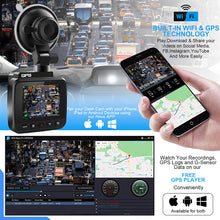 Load image into Gallery viewer, IPS Dash Cam 4K 2160P Recording Car Camera DVR Built-In GPS Wi-Fi Night Vision WDR Motion Detection Loop Recording
