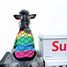 Load image into Gallery viewer, Autumn and Winter Pet Warm Fleece Puppy Dog Cat Rainbow Shirt Jacket Sweater Teddy Bichon Pomeranian Schnauze Dog Clothes
