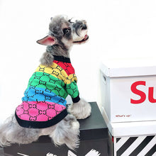 Load image into Gallery viewer, Autumn and Winter Pet Warm Fleece Puppy Dog Cat Rainbow Shirt Jacket Sweater Teddy Bichon Pomeranian Schnauze Dog Clothes
