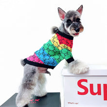 Load image into Gallery viewer, Autumn and Winter Pet Warm Fleece Puppy Dog Cat Rainbow Shirt Jacket Sweater Teddy Bichon Pomeranian Schnauze Dog Clothes
