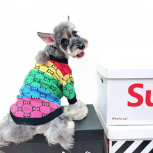 Load image into Gallery viewer, Autumn and Winter Pet Warm Fleece Puppy Dog Cat Rainbow Shirt Jacket Sweater Teddy Bichon Pomeranian Schnauze Dog Clothes
