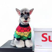 Load image into Gallery viewer, Autumn and Winter Pet Warm Fleece Puppy Dog Cat Rainbow Shirt Jacket Sweater Teddy Bichon Pomeranian Schnauze Dog Clothes
