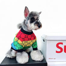 Load image into Gallery viewer, Autumn and Winter Pet Warm Fleece Puppy Dog Cat Rainbow Shirt Jacket Sweater Teddy Bichon Pomeranian Schnauze Dog Clothes

