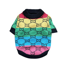Load image into Gallery viewer, Autumn and Winter Pet Warm Fleece Puppy Dog Cat Rainbow Shirt Jacket Sweater Teddy Bichon Pomeranian Schnauze Dog Clothes
