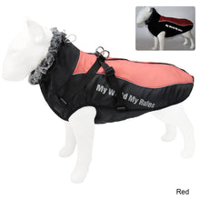 Load image into Gallery viewer, Winter Coat Waterproof Windproof Dog Jacket with Harness &amp; Furry Collar Warm Dog Clothes Outdoor Dog Vest with Reflective Strips

