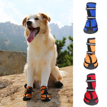 Load image into Gallery viewer, Four season Waterproof Pet Shoes for Small to Large Dog Oxford Bottom Reflective Bandages Pet Rain Boots Large Dog Shoes
