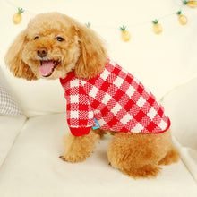 Load image into Gallery viewer, Autumn and Winter Pet Warm Fleece Flower Plaid Sweater Puppy Dog Cat Soft Coat Shirt Jacket Teddy Bichon Pomeranian Schnauze Dog Clothes
