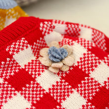 Load image into Gallery viewer, Autumn and Winter Pet Warm Fleece Flower Plaid Sweater Puppy Dog Cat Soft Coat Shirt Jacket Teddy Bichon Pomeranian Schnauze Dog Clothes
