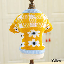 Load image into Gallery viewer, Autumn and Winter Pet Warm Fleece Flower Plaid Sweater Puppy Dog Cat Soft Coat Shirt Jacket Teddy Bichon Pomeranian Schnauze Dog Clothes
