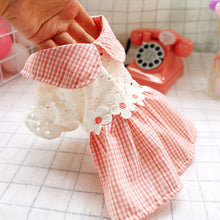 Load image into Gallery viewer, Spring Summer Autumn Dog Cat Princess Dress Pet Hollow Pink Plaid Dress Pet Clothes Comfortable Soft Puppuy Dogs Cats Dress Pet Clothes
