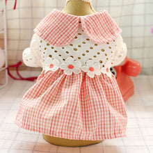 Load image into Gallery viewer, Spring Summer Autumn Dog Cat Princess Dress Pet Hollow Pink Plaid Dress Pet Clothes Comfortable Soft Puppuy Dogs Cats Dress Pet Clothes
