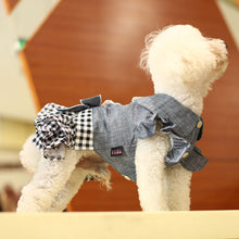 Load image into Gallery viewer, Pet Denim Tutu Dress Dog Cat Spring Summer Cowboy Clothes For Dog Girls Small Medium Dog Puff Sleeve Bowknot Dress
