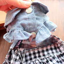 Load image into Gallery viewer, Pet Denim Tutu Dress Dog Cat Spring Summer Cowboy Clothes For Dog Girls Small Medium Dog Puff Sleeve Bowknot Dress
