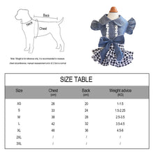 Load image into Gallery viewer, Pet Denim Tutu Dress Dog Cat Spring Summer Cowboy Clothes For Dog Girls Small Medium Dog Puff Sleeve Bowknot Dress
