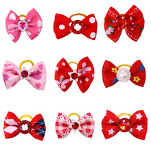 Load image into Gallery viewer, 10Pcs Dog Hair Bows Diamond Dog Hair Accessories Rubber Bands Dog Bows Dogs Pets Hair Accessories Pet Grooming Products
